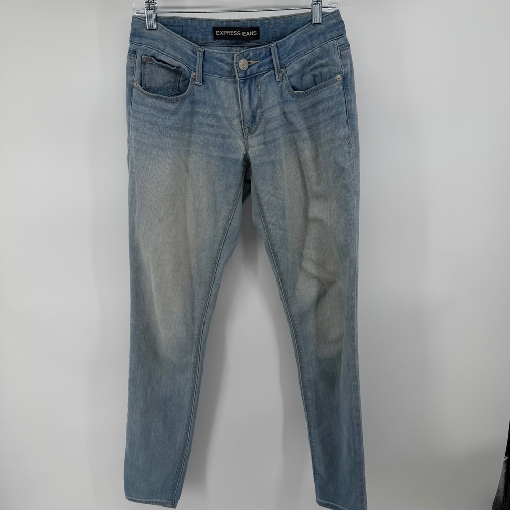EXPRESS JEANS Stella Low Rise Legging Light Wash Distressed Denim Womens Size 4L